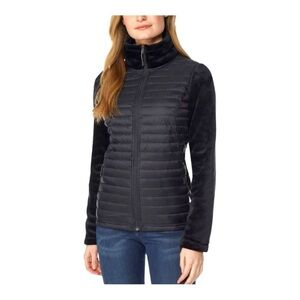 Small 32 Degrees Black Jacket Faux Fur Puffer Jacket Long Sleeve Down Feather